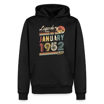 Legendary Since January 1952 Limited Edition - Männer Premium Bio Hoodie - Schwarz - Vorne - Nico (187cm)
