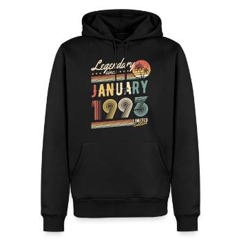 Legendary Since January 1993 Limited Edition - Männer Premium Bio Hoodie - Schwarz - Vorne - Nico (187cm)