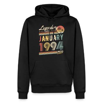 Legendary Since January 1994 Limited Edition - Männer Premium Bio Hoodie - Schwarz - Vorne - Nico (187cm)