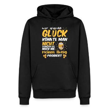 Bienenzucht und Honig - Männer Premium Bio Hoodie - Schwarz - Vorne - Nico (187cm)