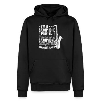 Saxophonist I'm A Saxophone Player I Love Playing - Men’s Premium Organic Hoodie - black - Front - Nico (187cm)