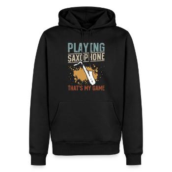 Playing Saxophone That's My Game - Saxophonist Mus - Männer Premium Bio Hoodie - Schwarz - Vorne - Nico (187cm)