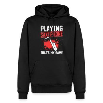 Saxophone Player - Playing Saxophone That's My Gam - Men’s Premium Organic Hoodie - black - Front - Nico (187cm)