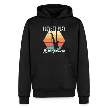 I Love To Play Saxophone - Saxophonist Sax Player - Männer Premium Bio Hoodie - Schwarz - Vorne - Nico (187cm)