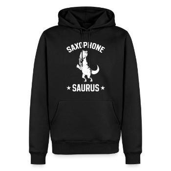 Saxophone Saurus Saxophone Dinosaure Saxophoniste Mar - Sweat à capuche Premium bio Homme - noir - Devant - Nico (187cm)