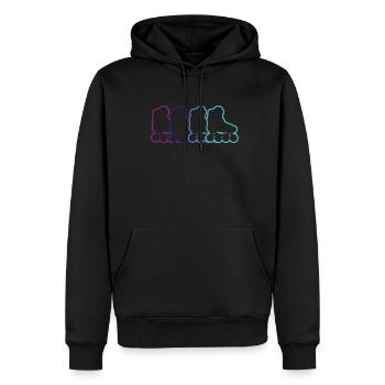 Inline Skate Geschenk Rollerskates Roller 70er - Männer Premium Bio Hoodie - Schwarz - Vorne - Nico (187cm)