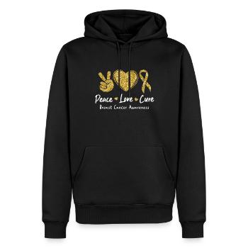 Cadeau Cancer du sein Cancer du sein Rose - Sweat à capuche Premium bio Homme - noir - Devant - Nico (187cm)