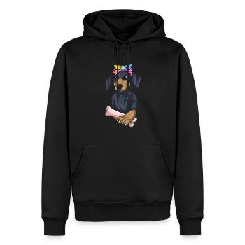 Teckel Cadeau Dixie Viennese Doxie Teckel - Sweat à capuche Premium bio Homme - noir - Devant - Nico (187cm)