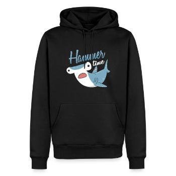 Hammerzeit-hammerhai-meeresbiologe - Männer Premium Bio Hoodie - Schwarz - Vorne - Nico (187cm)