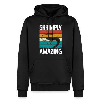 Shrimp Lover Gift - Men’s Premium Organic Hoodie - black - Front - Nico (187cm)