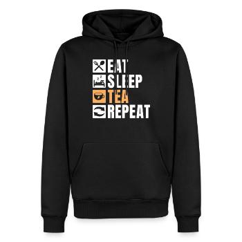 Teeliebhaber Geschenke - Männer Premium Bio Hoodie - Schwarz - Vorne - Nico (187cm)