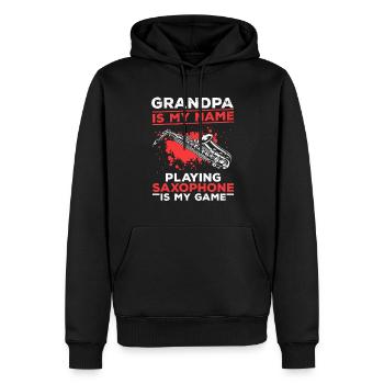 Sax Player - Grandpa Is My Name Playing Saxophone - Männer Premium Bio Hoodie - Schwarz - Vorne - Nico (187cm)