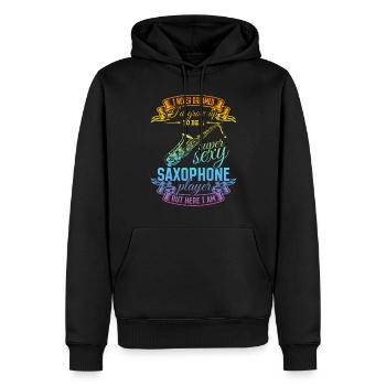 Je grandirais pour devenir une joueuse de saxophone super sexy - - Sweat à capuche Premium bio Homme - noir - Devant - Nico (187cm)