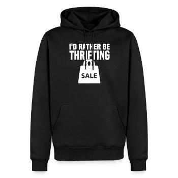 Secondhandladen Secondhand Öko Hipster Gebraucht - Männer Premium Bio Hoodie - Schwarz - Vorne - Nico (187cm)