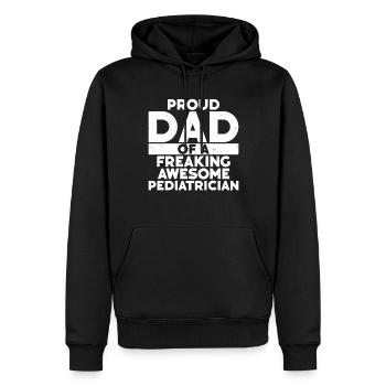 Infirmière pédiatrique - Sweat à capuche Premium bio Homme - noir - Devant - Nico (187cm)