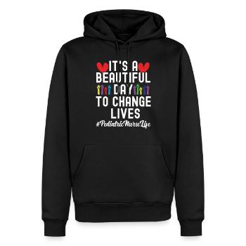 Kinderkrankenschwester - Männer Premium Bio Hoodie - Schwarz - Vorne - Nico (187cm)