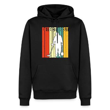 Détecteur de métaux - Sweat à capuche Premium bio Homme - noir - Devant - Nico (187cm)