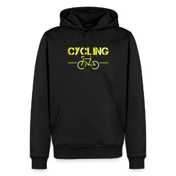 Bicyclette - Sweat à capuche Premium bio Homme - noir - Devant - Nico (187cm)