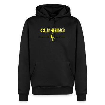 Grimper - Sweat à capuche Premium bio Homme - noir - Devant - Nico (187cm)