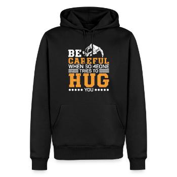 Jiu Jitsu Faites attention à quelqu’un essaie de serrer le jujutsu dans vos bras - Sweat à capuche Premium bio Homme - noir - Devant - Nico (187cm)