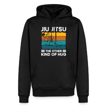 Jiu Jitsu Other Kind Of Hug Jujutsu Martial Arts - Men’s Premium Organic Hoodie - black - Front - Nico (187cm)