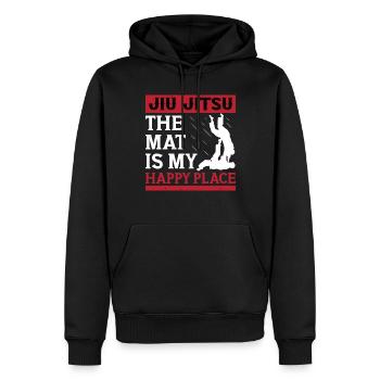 Jiu Jitsu Mat My Happy Place Jujutsu Arts Martiaux - Sweat à capuche Premium bio Homme - noir - Devant - Nico (187cm)
