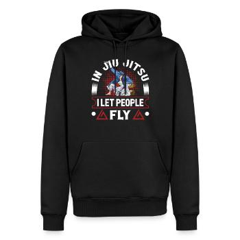 Jiu Jitsu Laissez les gens voler Jujutsu Arts Martiaux MMA - Sweat à capuche Premium bio Homme - noir - Devant - Nico (187cm)