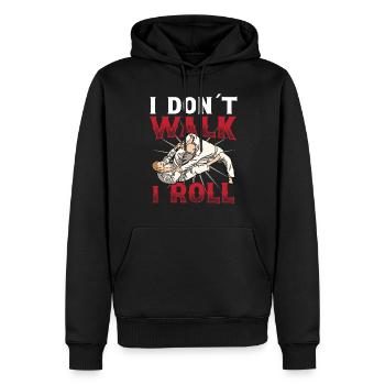 Jiu Jitsu Dont Walk I Roll Jujutsu Arts Martiaux - Sweat à capuche Premium bio Homme - noir - Devant - Nico (187cm)