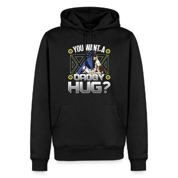 Jiu Jitsu Tu veux papa Hug Jujutsu Arts Martiaux - Sweat à capuche Premium bio Homme - noir - Devant - Nico (187cm)