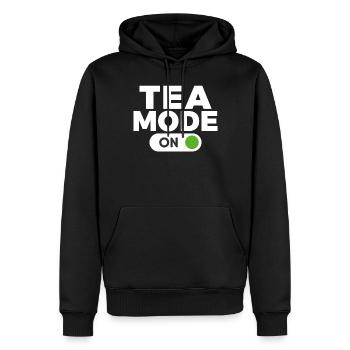 Teeliebhaber Geschenke - Männer Premium Bio Hoodie - Schwarz - Vorne - Nico (187cm)