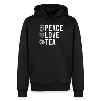 Teeliebhaber Geschenke - Männer Premium Bio Hoodie - Schwarz - Vorne - Nico (187cm)