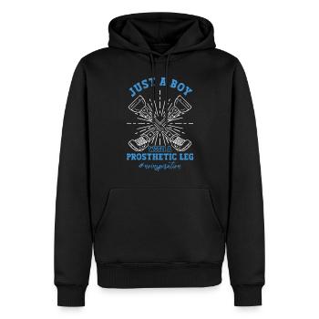 Rollstuhl Prothese Gliedmaßenamputation - Männer Premium Bio Hoodie - Schwarz - Vorne - Nico (187cm)