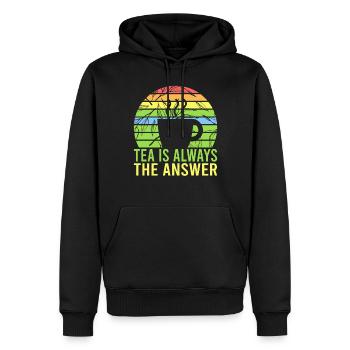 Teeliebhaber Geschenke - Männer Premium Bio Hoodie - Schwarz - Vorne - Nico (187cm)
