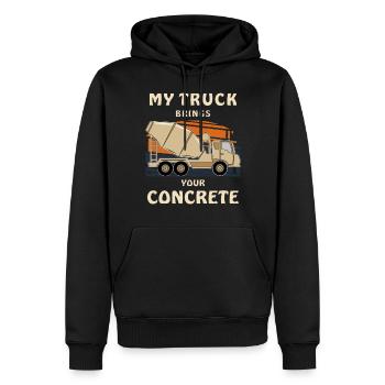 MY TRUCK BRINGS YOUR CONCRETE - Männer Premium Bio Hoodie - Schwarz - Vorne - Nico (187cm)