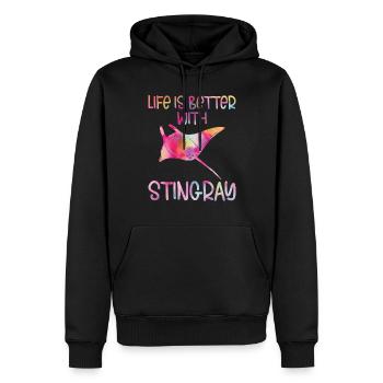 Stachelrochen - Männer Premium Bio Hoodie - Schwarz - Vorne - Nico (187cm)