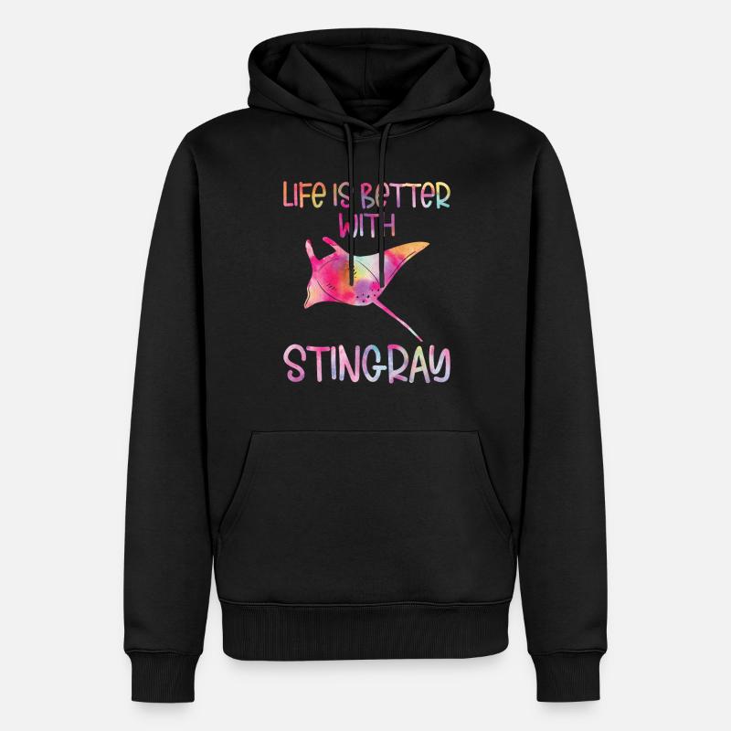 Stachelrochen - Männer Premium Bio Hoodie - Schwarz