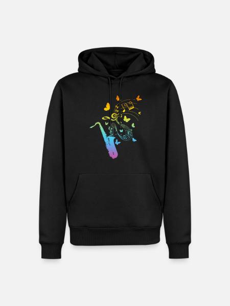 Saxophonist Saxophone Player Saxophone Butterflies - Männer Premium Bio Hoodie - Schwarz