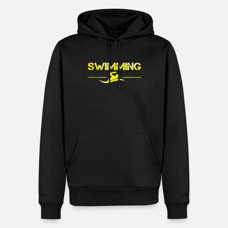 Schwimmen - Männer Premium Bio Hoodie - Schwarz