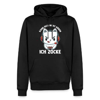 Kann Dich Nicht Hören Ich Zocke Gaming Panda - Männer Premium Bio Hoodie - Schwarz - Vorne - Nico (187cm)