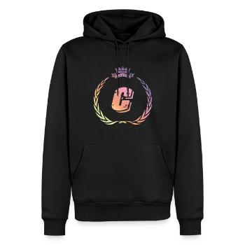C Buchstabe Kranz - Männer Premium Bio Hoodie - Schwarz - Vorne - Nico (187cm)