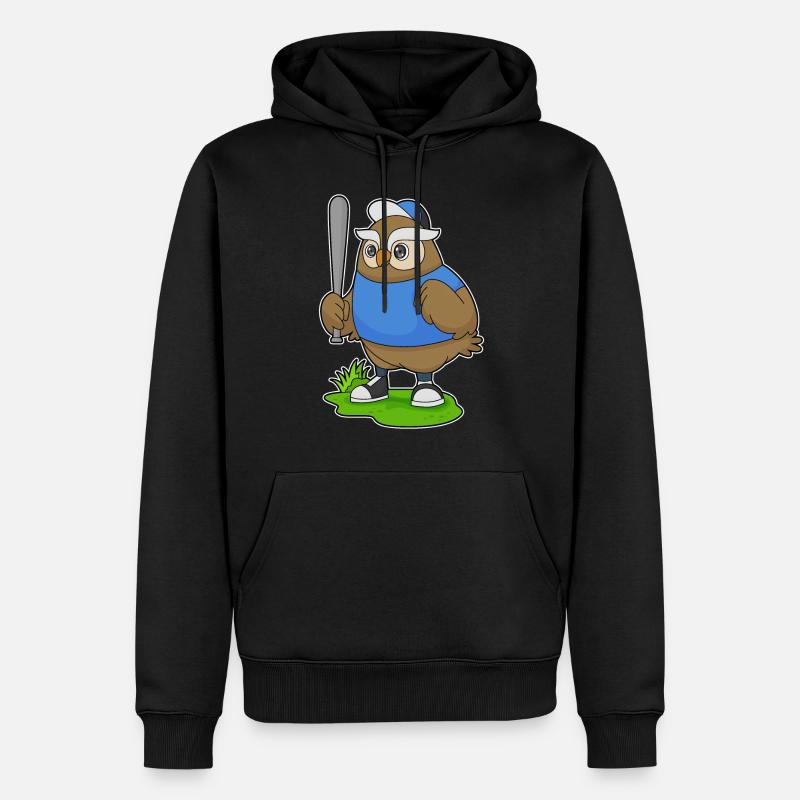 Batte de baseball Owl - Sweat à capuche Premium bio Homme - noir