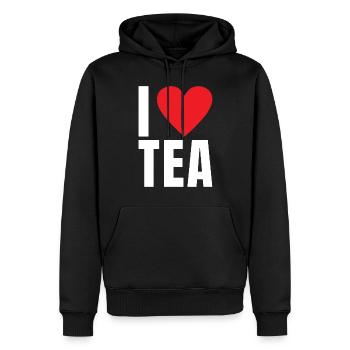 Teeliebhaber Geschenke - Männer Premium Bio Hoodie - Schwarz - Vorne - Nico (187cm)