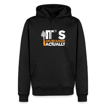 Archéologie - Sweat à capuche Premium bio Homme - noir - Devant - Nico (187cm)