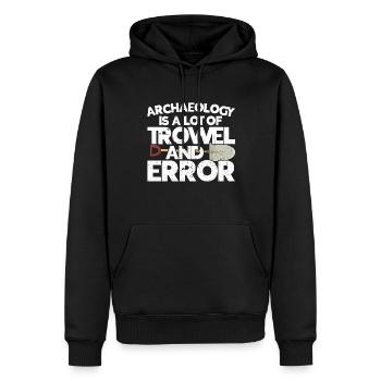 Archéologie - Sweat à capuche Premium bio Homme - noir - Devant - Nico (187cm)