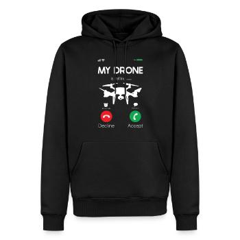 Drone - Sweat à capuche Premium bio Homme - noir - Devant - Nico (187cm)