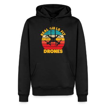 Drone - Sweat à capuche Premium bio Homme - noir - Devant - Nico (187cm)