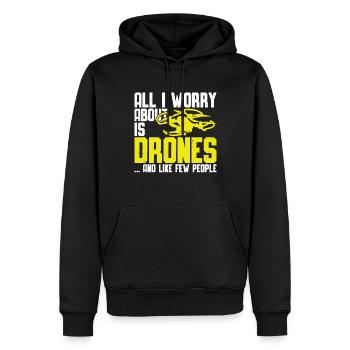 Drone - Sweat à capuche Premium bio Homme - noir - Devant - Nico (187cm)