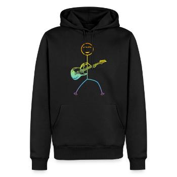 Guitare basse Stick Figure - Drôle de guitariste - Sweat à capuche Premium bio Homme - noir - Devant - Nico (187cm)