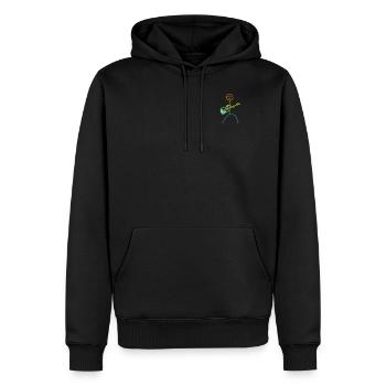 Bass Guitar Player Stick Figure - Bass Guitarist - Männer Premium Bio Hoodie - Schwarz - Vorne - Nico (187cm)