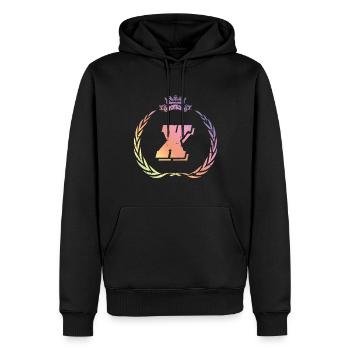Couronne de lettres X - Sweat à capuche Premium bio Homme - noir - Devant - Nico (187cm)